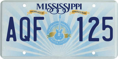 MS license plate AQF125