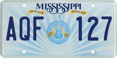 MS license plate AQF127