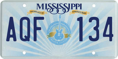 MS license plate AQF134