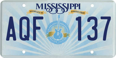 MS license plate AQF137
