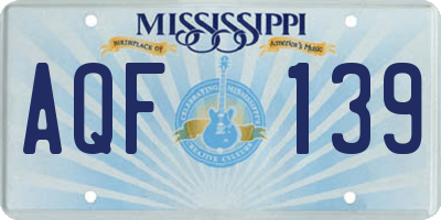 MS license plate AQF139