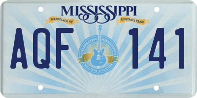 MS license plate AQF141
