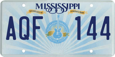 MS license plate AQF144