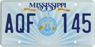 MS license plate AQF145