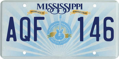 MS license plate AQF146