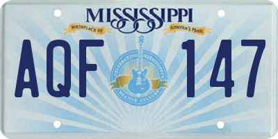 MS license plate AQF147