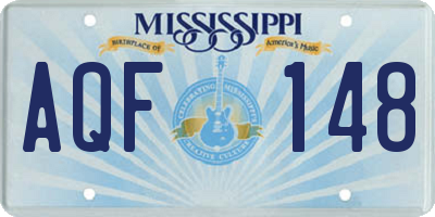 MS license plate AQF148