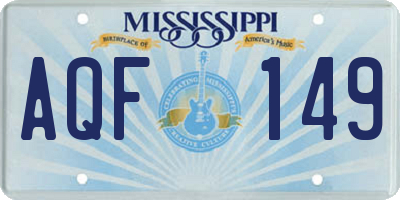 MS license plate AQF149