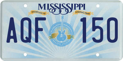 MS license plate AQF150