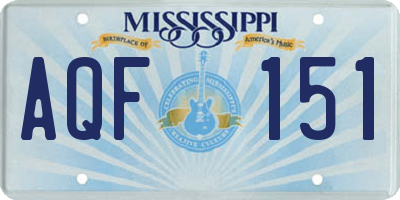 MS license plate AQF151