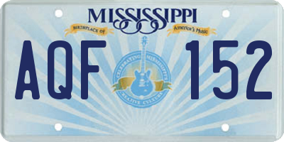 MS license plate AQF152
