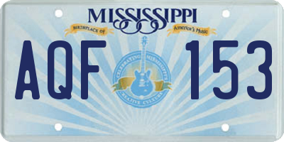 MS license plate AQF153