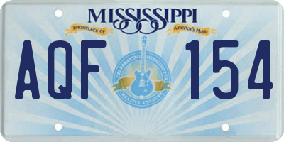 MS license plate AQF154