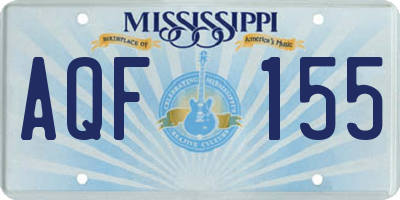 MS license plate AQF155