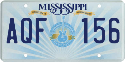 MS license plate AQF156