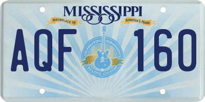 MS license plate AQF160