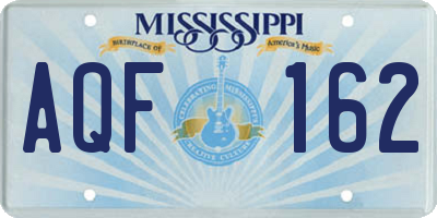 MS license plate AQF162
