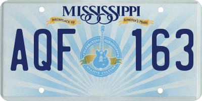 MS license plate AQF163