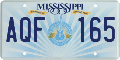 MS license plate AQF165