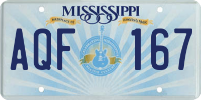 MS license plate AQF167