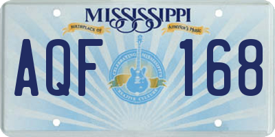 MS license plate AQF168