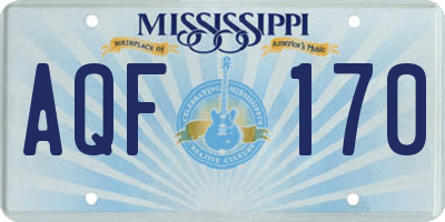 MS license plate AQF170