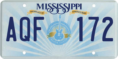 MS license plate AQF172
