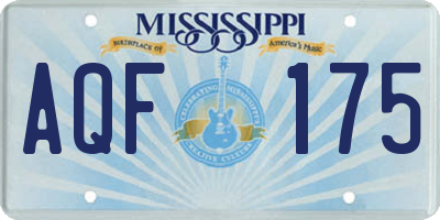 MS license plate AQF175