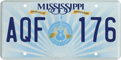 MS license plate AQF176