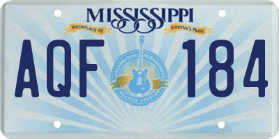 MS license plate AQF184