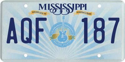 MS license plate AQF187