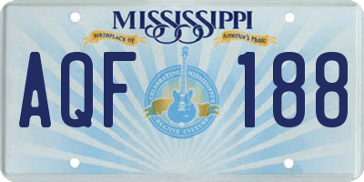 MS license plate AQF188