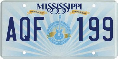 MS license plate AQF199