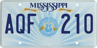 MS license plate AQF210