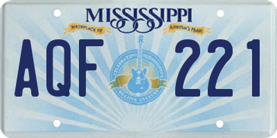 MS license plate AQF221