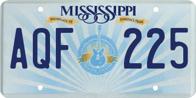MS license plate AQF225
