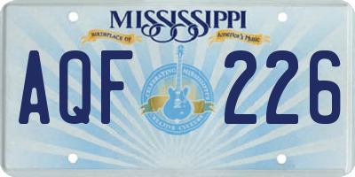 MS license plate AQF226