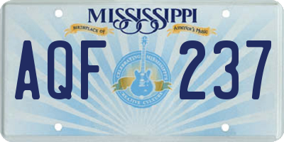 MS license plate AQF237