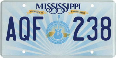 MS license plate AQF238