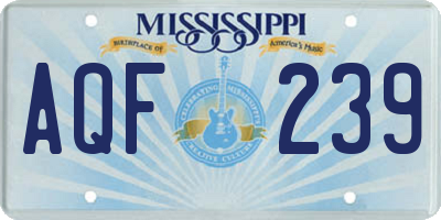 MS license plate AQF239
