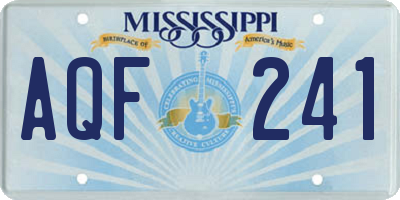 MS license plate AQF241