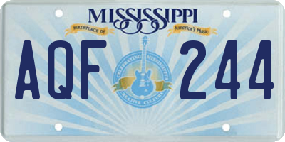 MS license plate AQF244