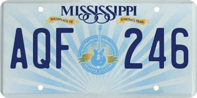 MS license plate AQF246