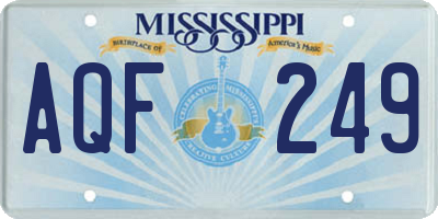 MS license plate AQF249