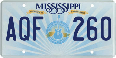 MS license plate AQF260