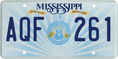 MS license plate AQF261