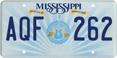 MS license plate AQF262
