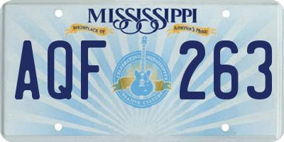 MS license plate AQF263
