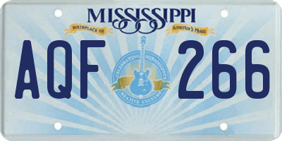 MS license plate AQF266
