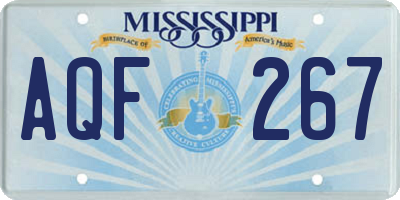 MS license plate AQF267